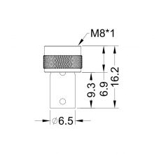 Moldable Connector, A Code - M8 6pins A code female moldable connector with shielded